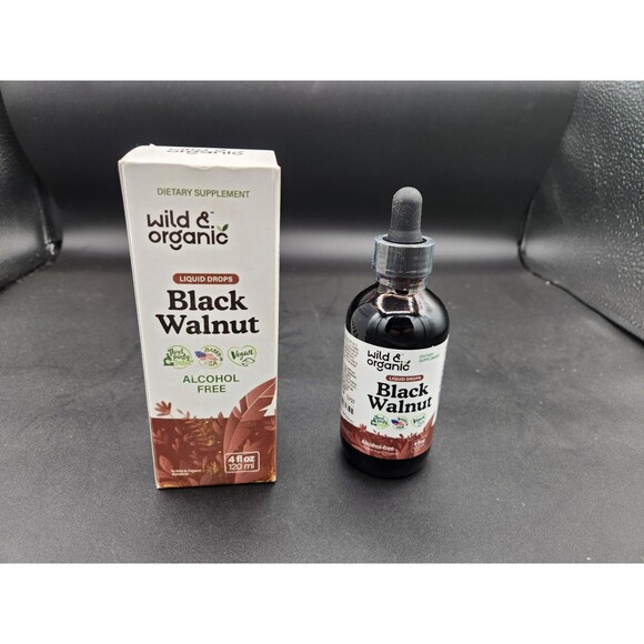 Wild & Organic Black Walnut Alcohol Free Liquid Drops 4 Fl Oz. New - Picture 1 of 8